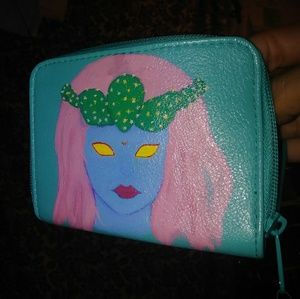 Handpainted zip around wallet